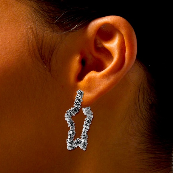 Mean Girls X Silver-Tone Star Hoop Earrings - NWT - Picture 2 of 3